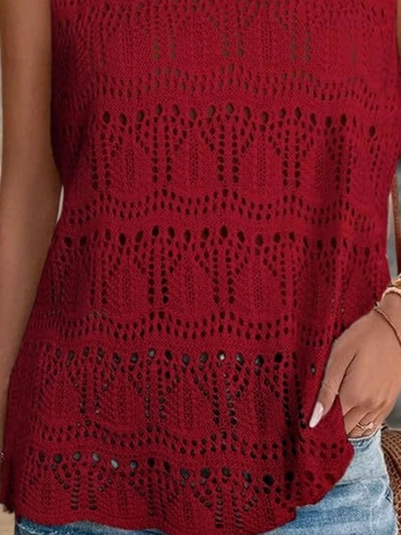 Crochet Sleeveless Sweater Vest