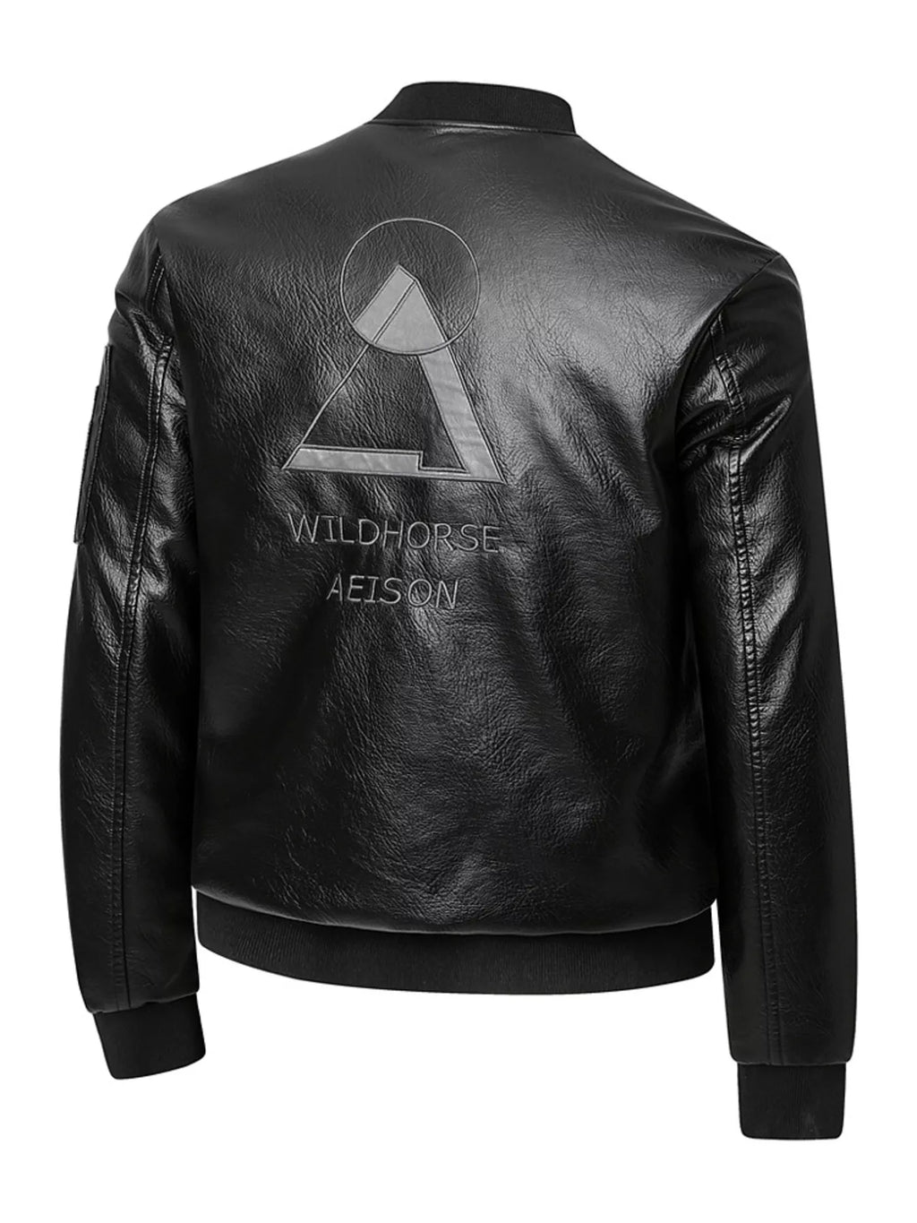 Men's Plus Size Zip Up Faux Leather Bomber Jacket