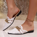 Point Toe Chain Detail Sandals