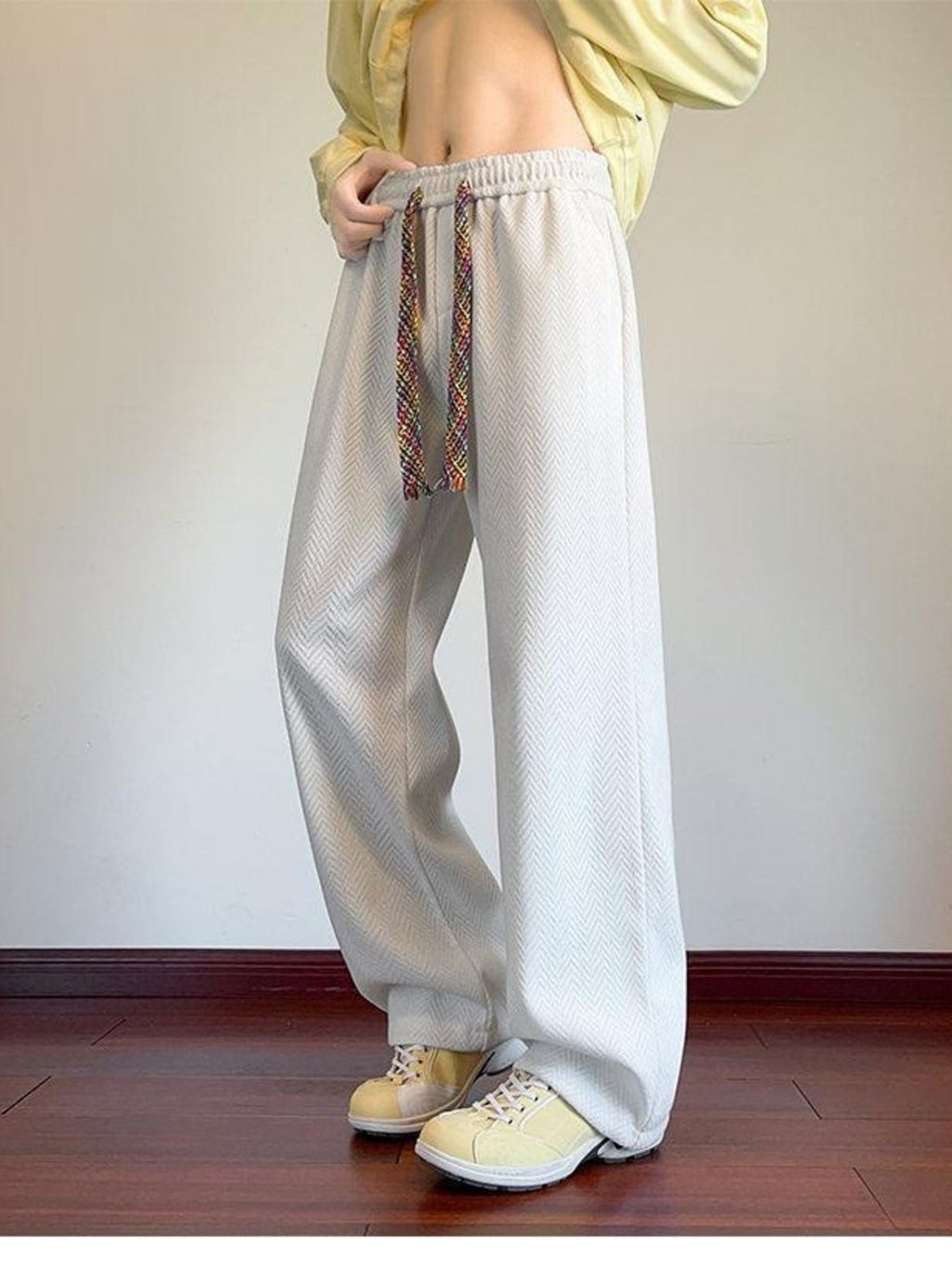 Men's Plus Size Textures Wide Leg Pants