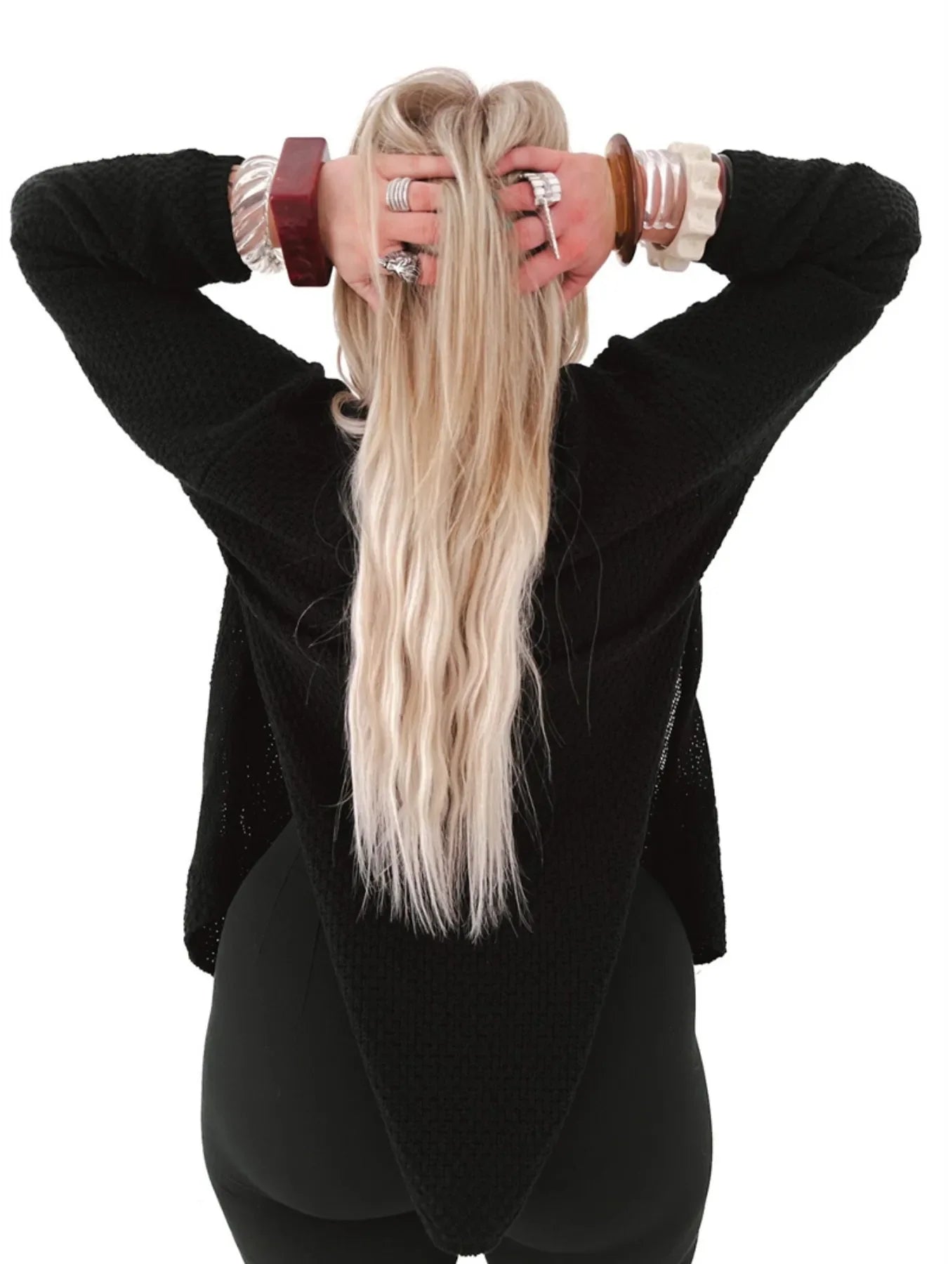 Oversized Knit Cardigan with Open Front Design