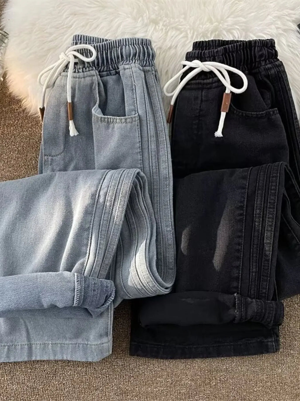 Men's Full Size Wash Wide Leg Pants Plus Size