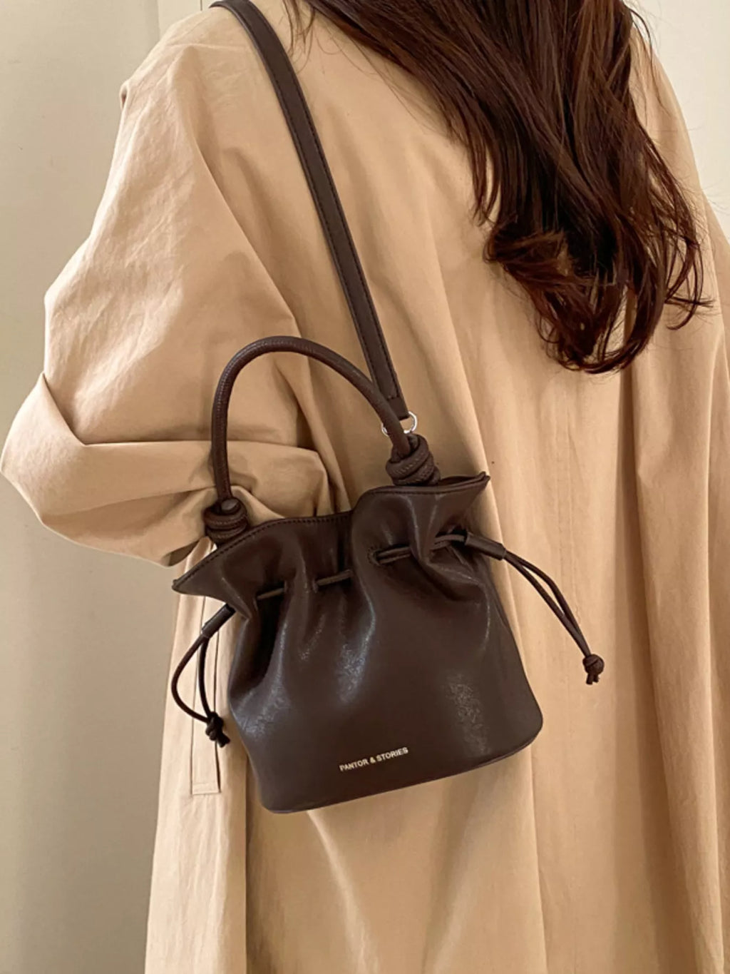 Drawstring Bucket Crossbody Bag