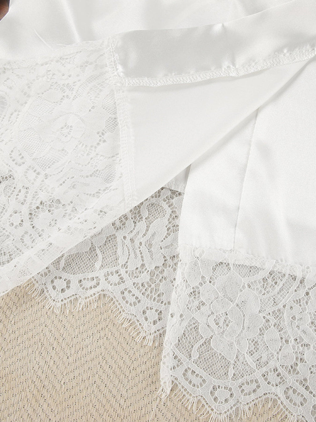 Cami & Lace Trim Cardigan & Shorts Lounge Set