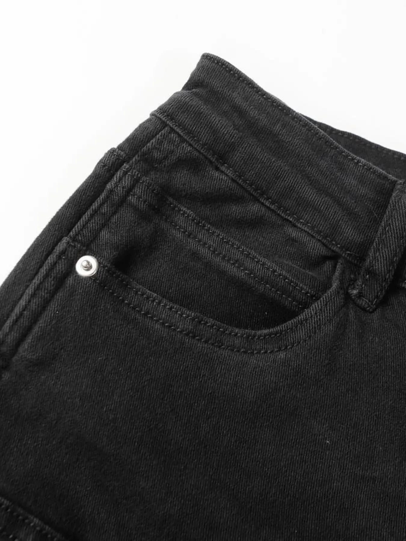 Men's High Waist Straight Leg Cargo Jeans