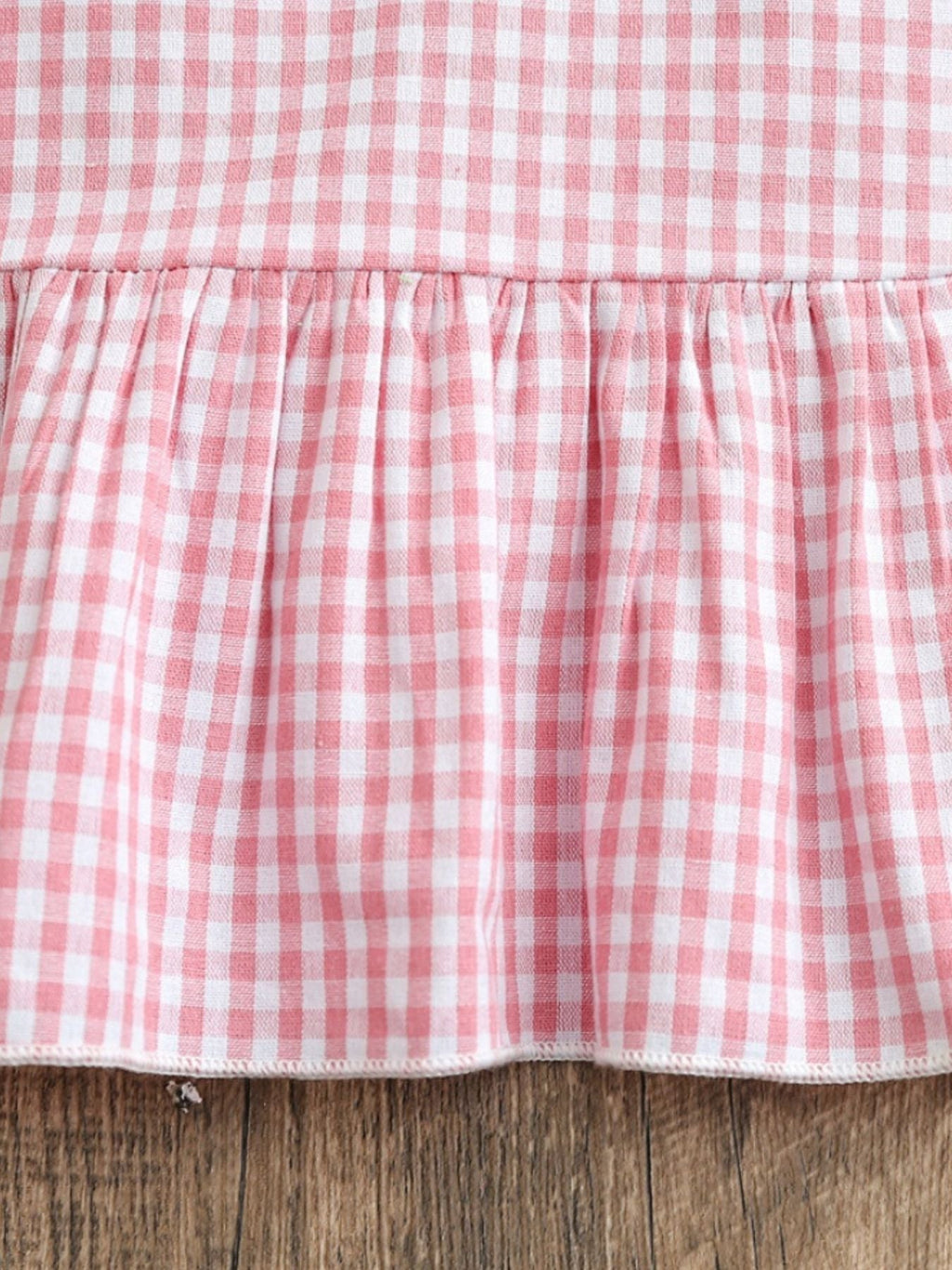 Children's Gingham Ruffle Hem Polo Dress