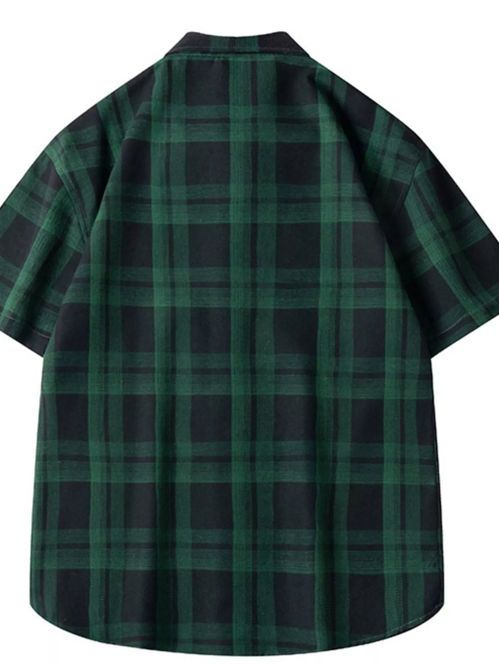 Men's Plus Size Plaid Loose Fit Short Sleeve Shirt