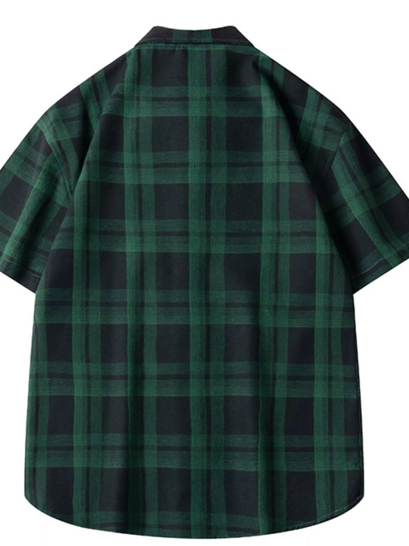 Men's Plus Size Plaid Loose Fit Short Sleeve Shirt