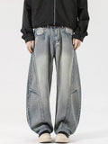 Men's Full Size Vintage Wash Wide Leg Jeans Plus Size