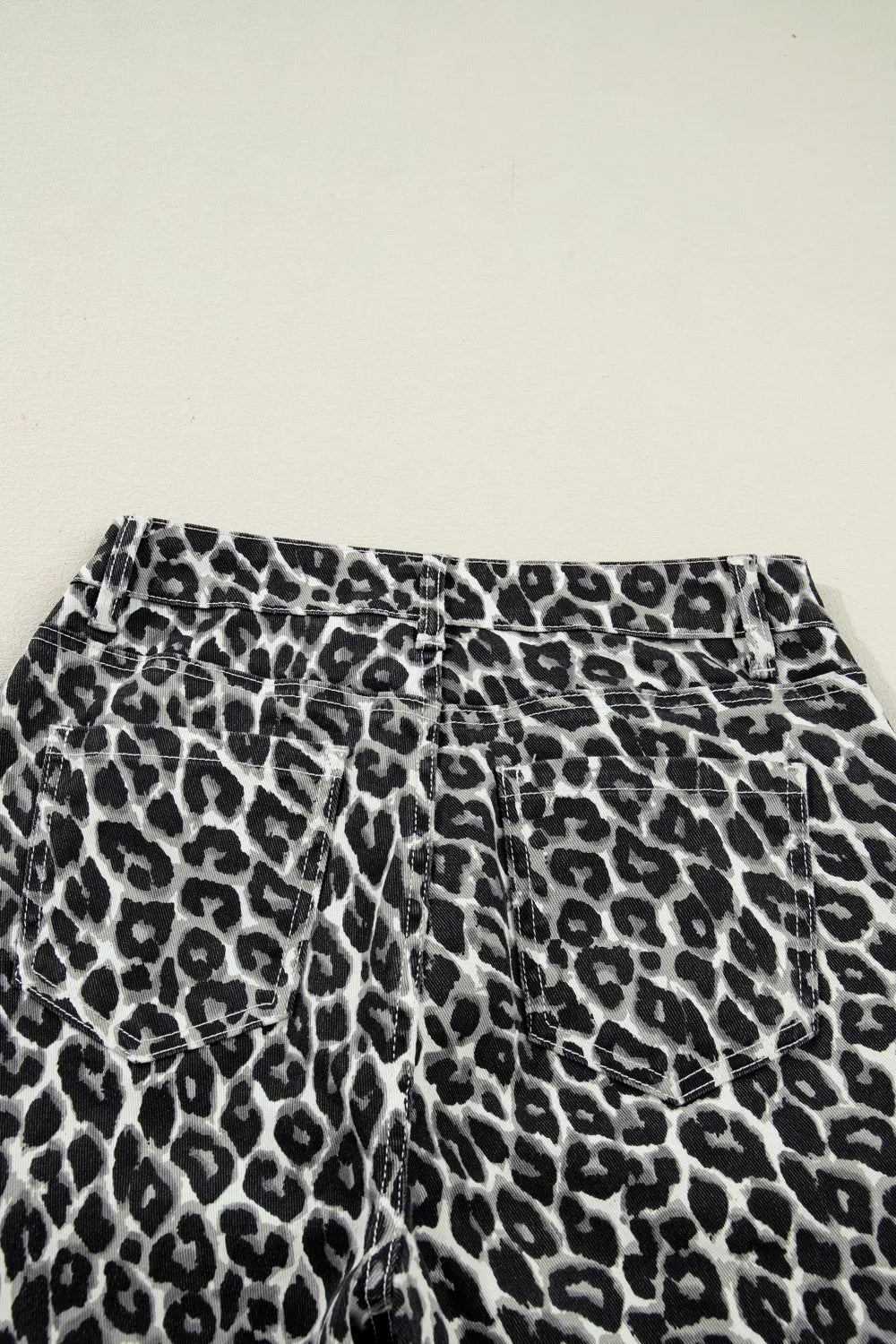 Leopard Print Barrel Jeans