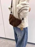 Knot Strap Furry Crossbody Bag