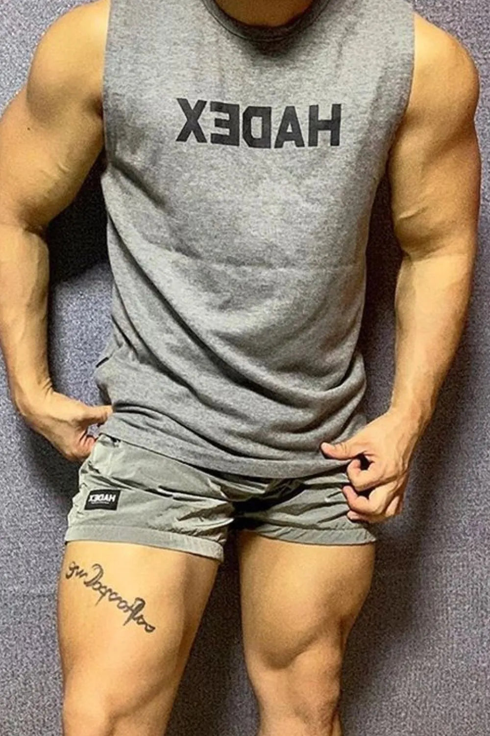 Men's Plus Size Round Neck Letter Graphic Tank