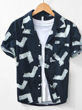 Men's Printed Button Up Short Sleeve Shirt