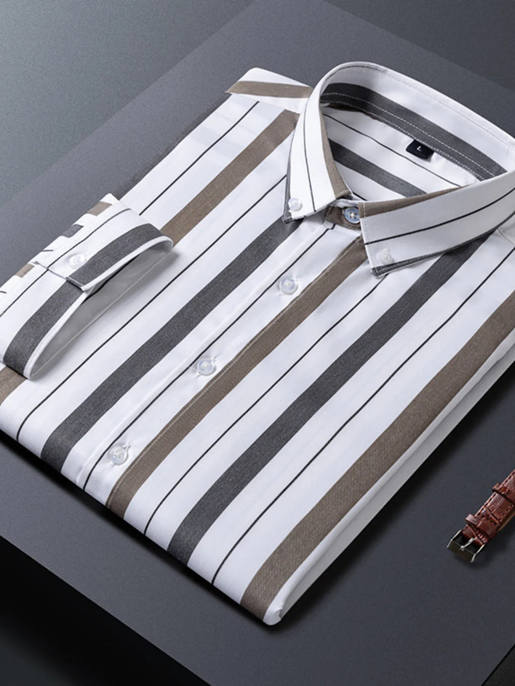 Men's Plus Size Striped Casual Half Sleeve Shirt