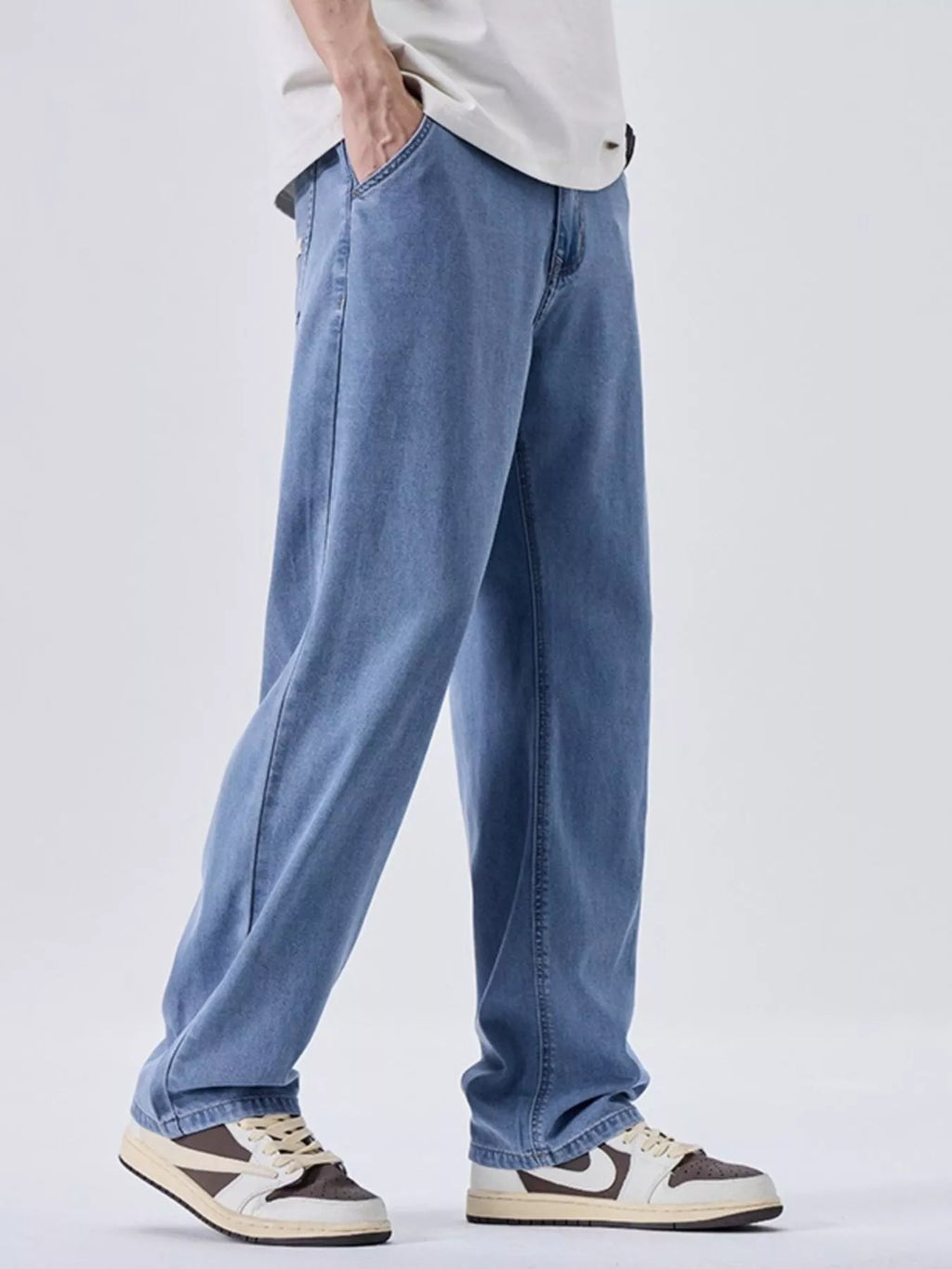 Men's Wash Wide Leg Jeans