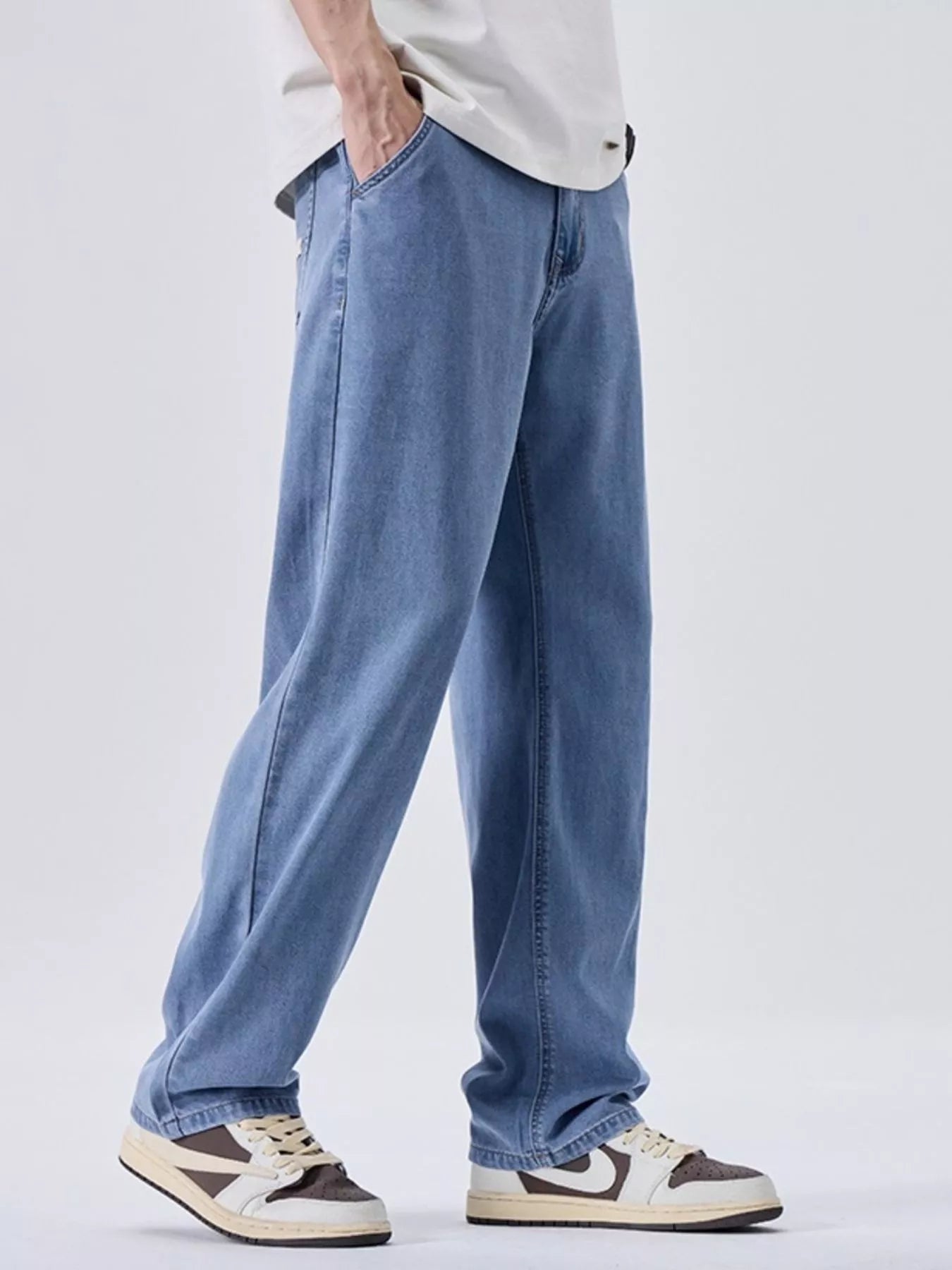 Men's Wash Wide Leg Jeans
