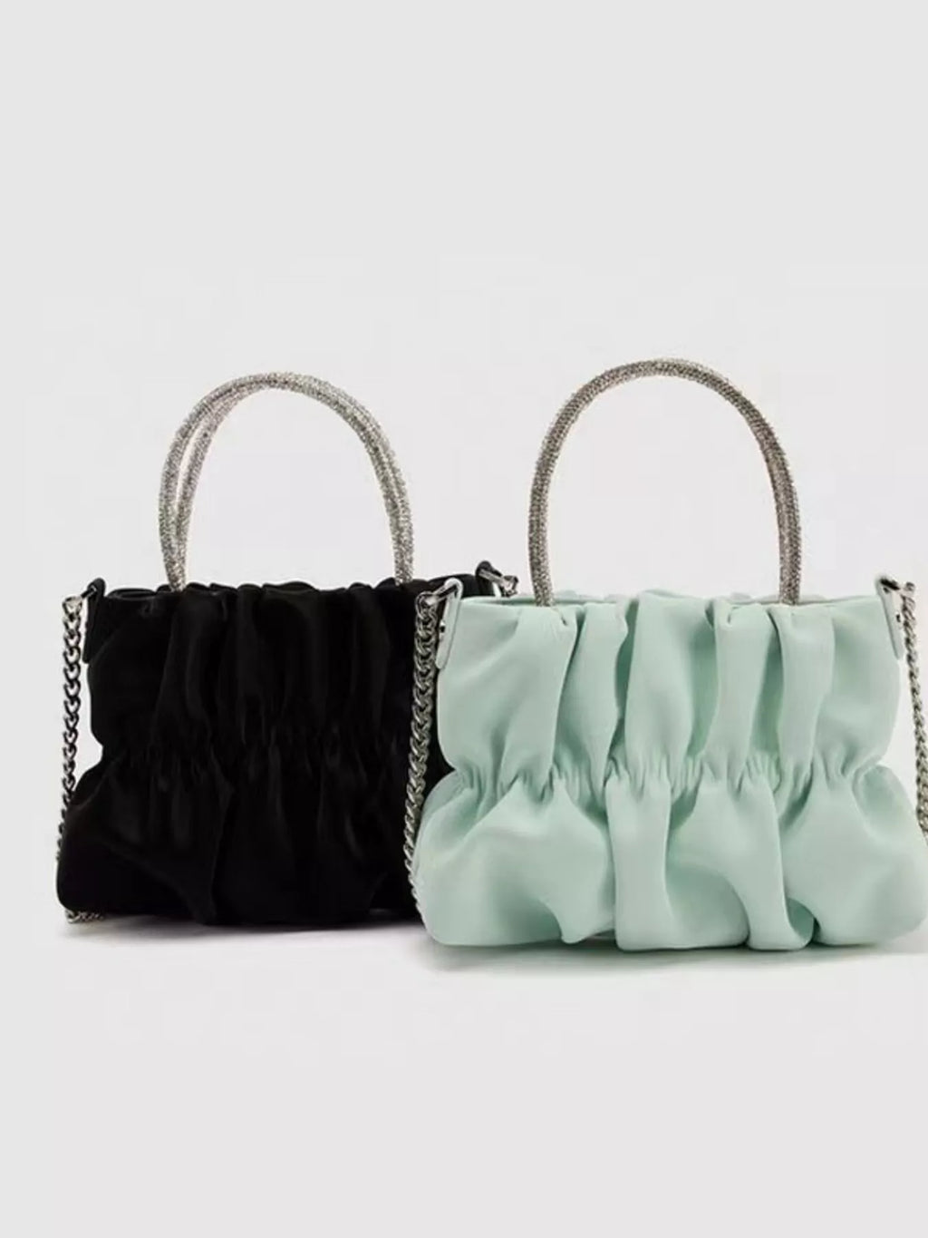 Ruched Chain Crossbody Bag
