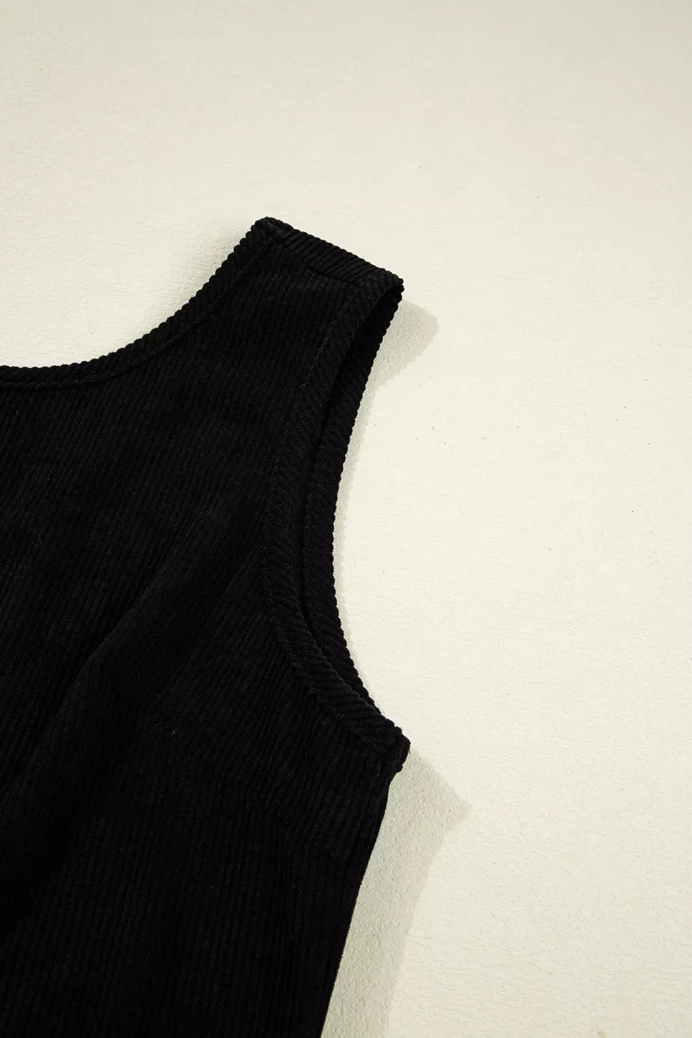 Corduroy Patch Pocket Sleeveless Mini Dress