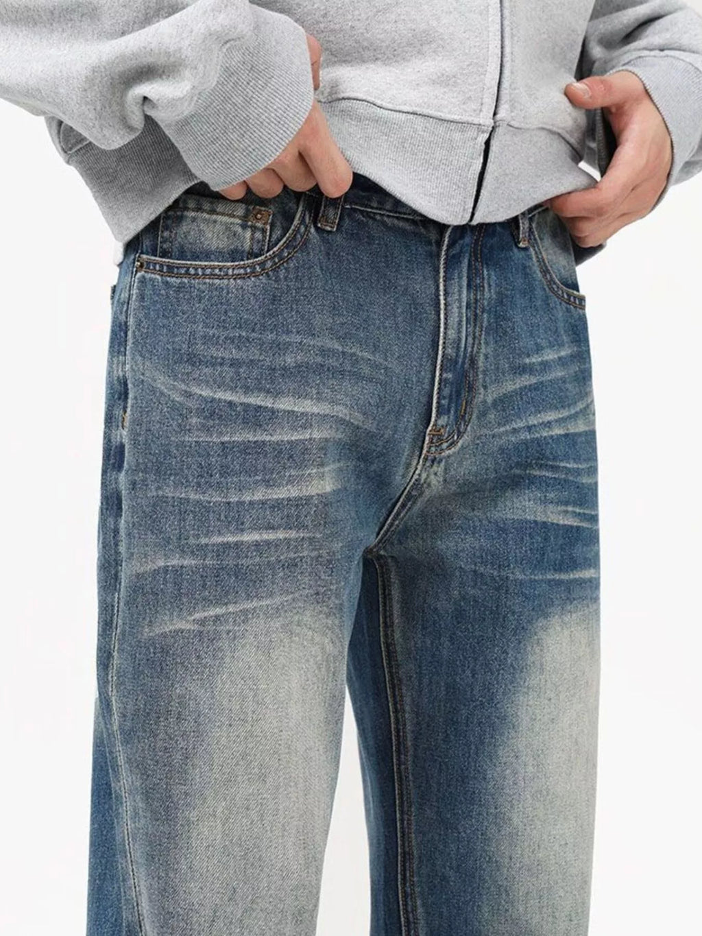 Men's Vintage Wash Loose Fit Jeans