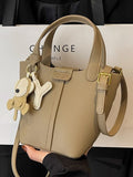 Leather Bucket Crossbody Bag