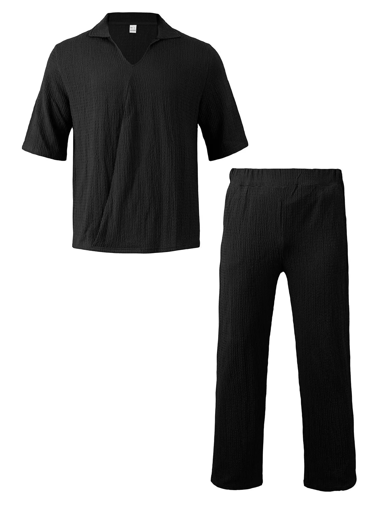Men's Full Size Short Sleeve Top and Pants Set Plus Size