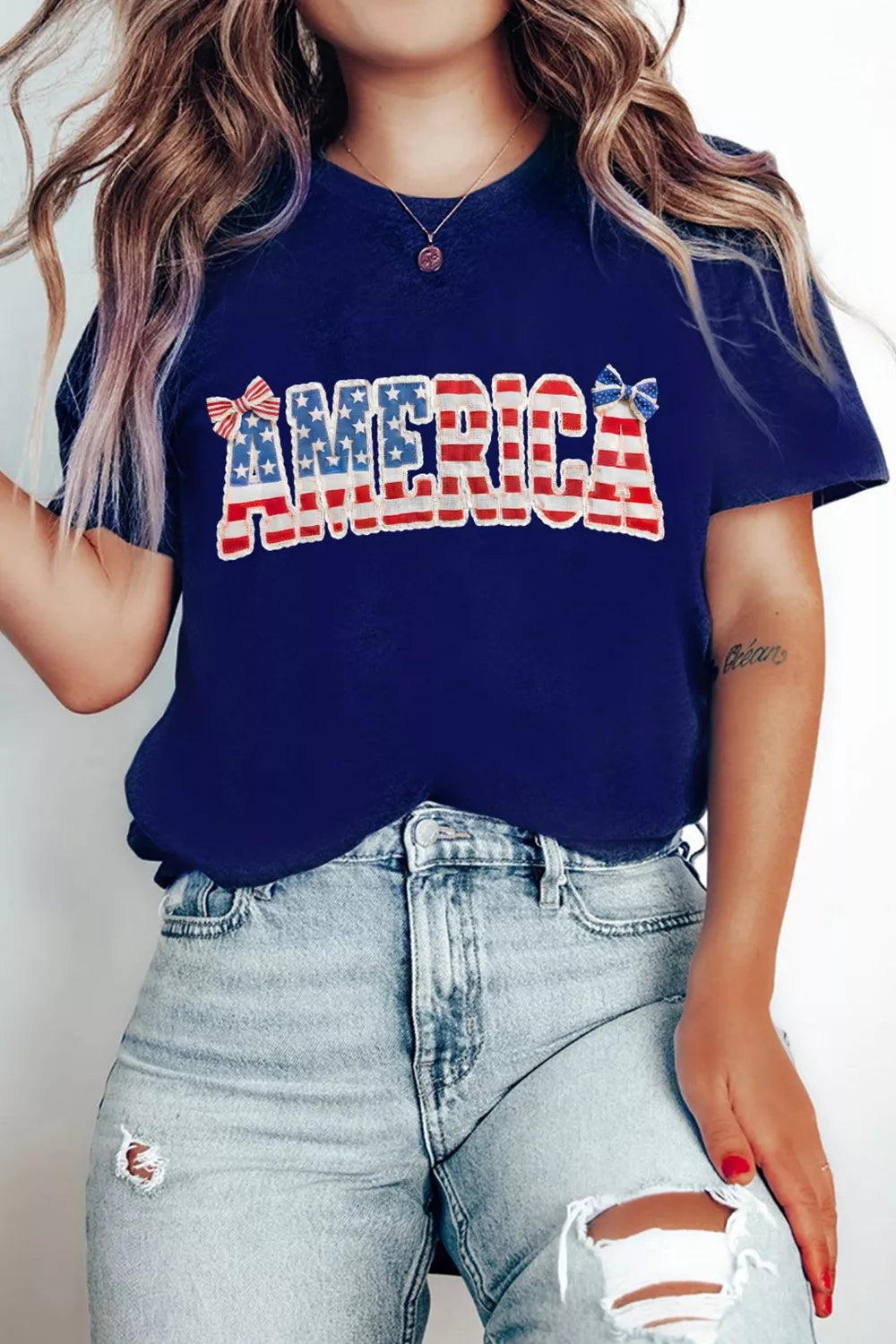 AMERICA Round Neck Relaxed T-Shirt