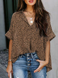 Full Size Collared Neck Half Sleeve Shirt Plus Size