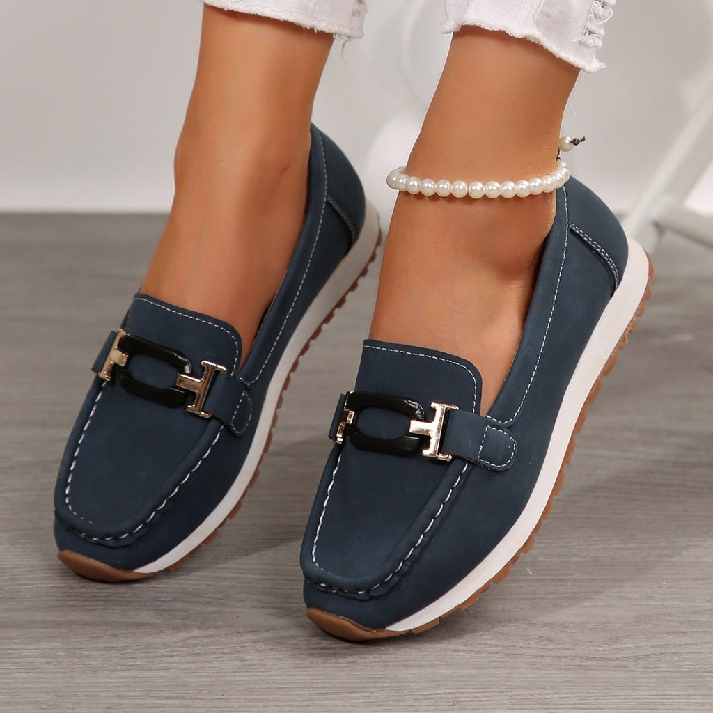 Buckle Decor Casual Slip-Ons