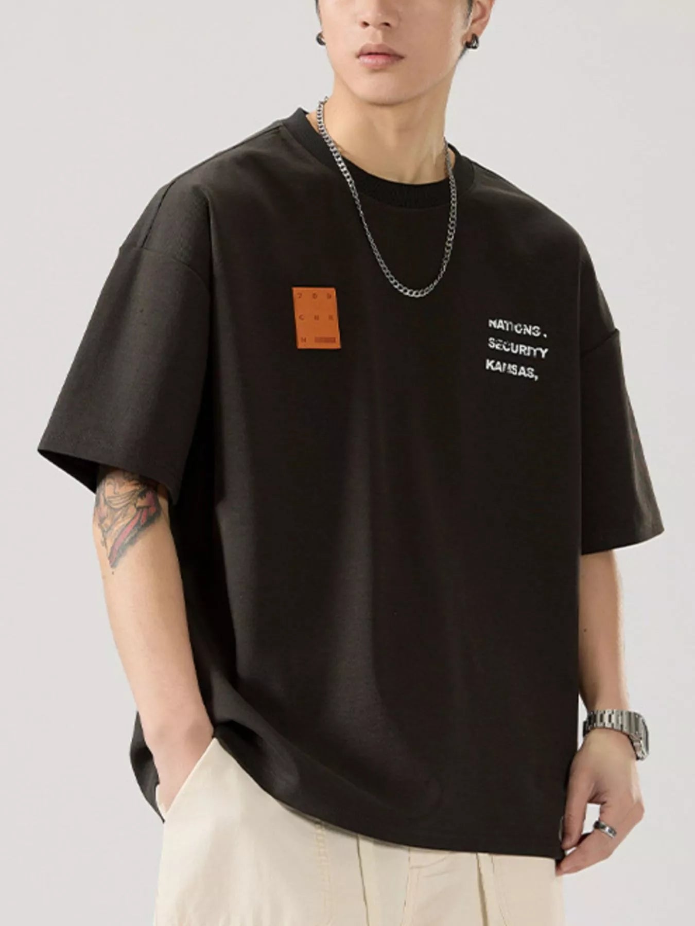 Men's Full Size Round Neck Short Sleeve T-Shirt Plus Size