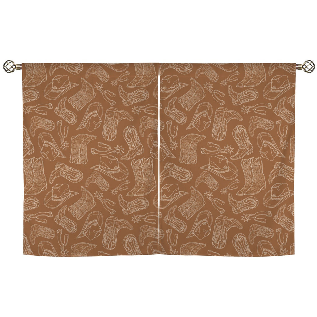 Baha Ranch Western Print Curtains Window Curtain 28"x40" (2-Piece) Made in America