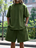 Men's Full Size Relaxed Fit T-Shirt & Shorts Set Plus Size