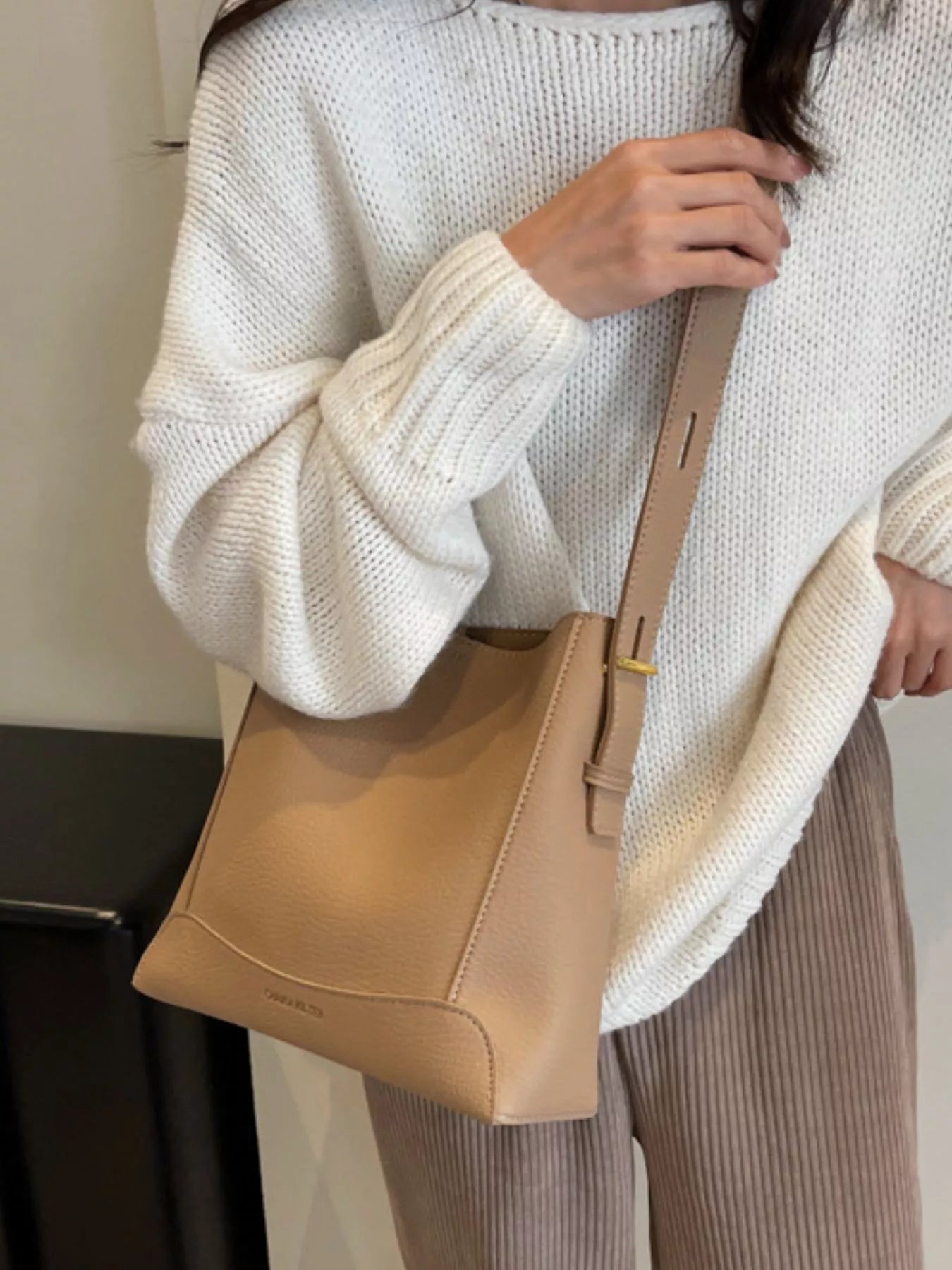 Leather Adjustable Strap Crossbody Bag