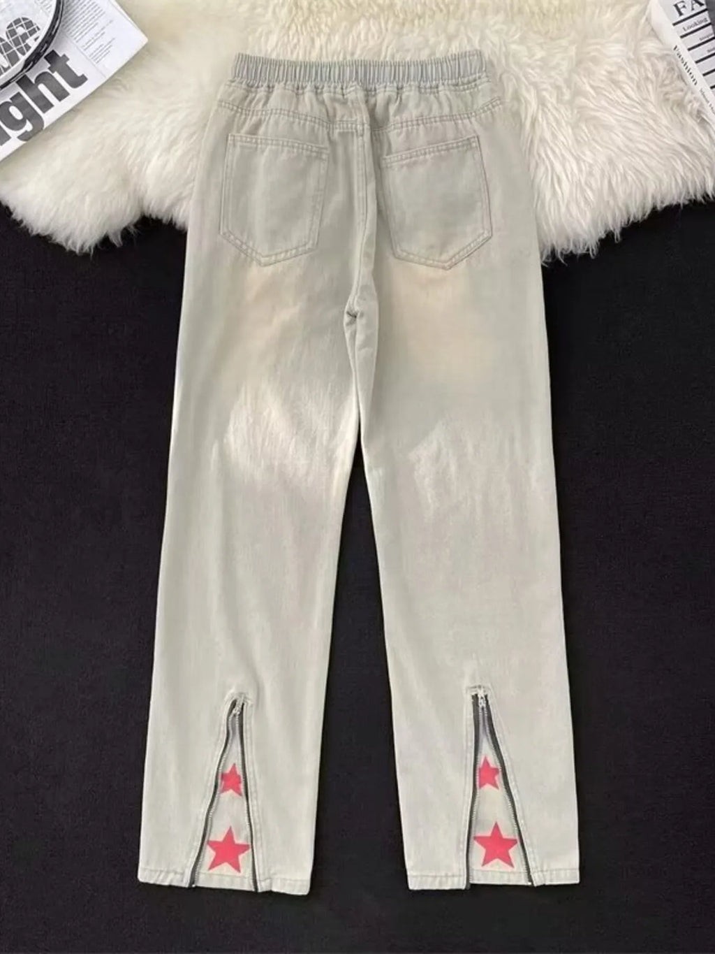Men's Full Size Vintage Wash Wide Leg Jeans Plus Size
