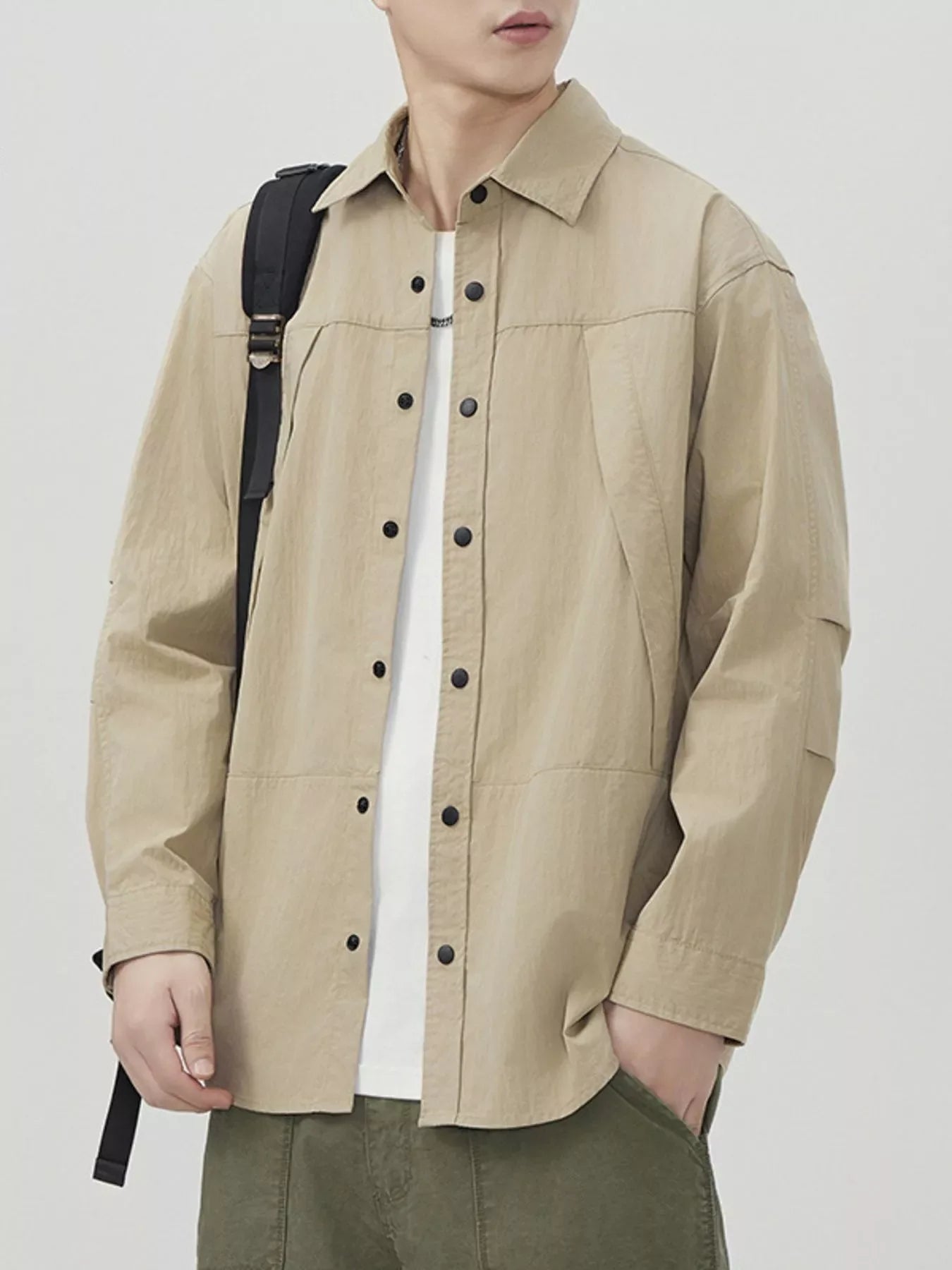 Men's Plus Size Button Up Long Sleeve Shirt
