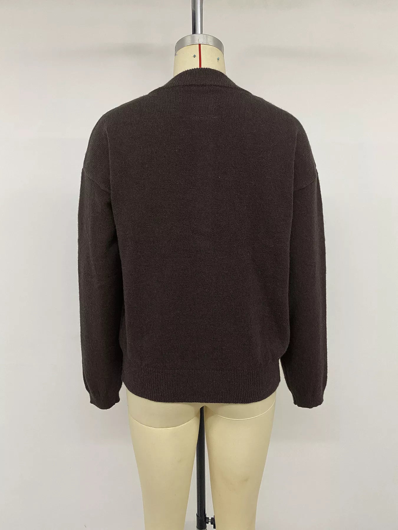 Crew Neck Button-Up Cardigan