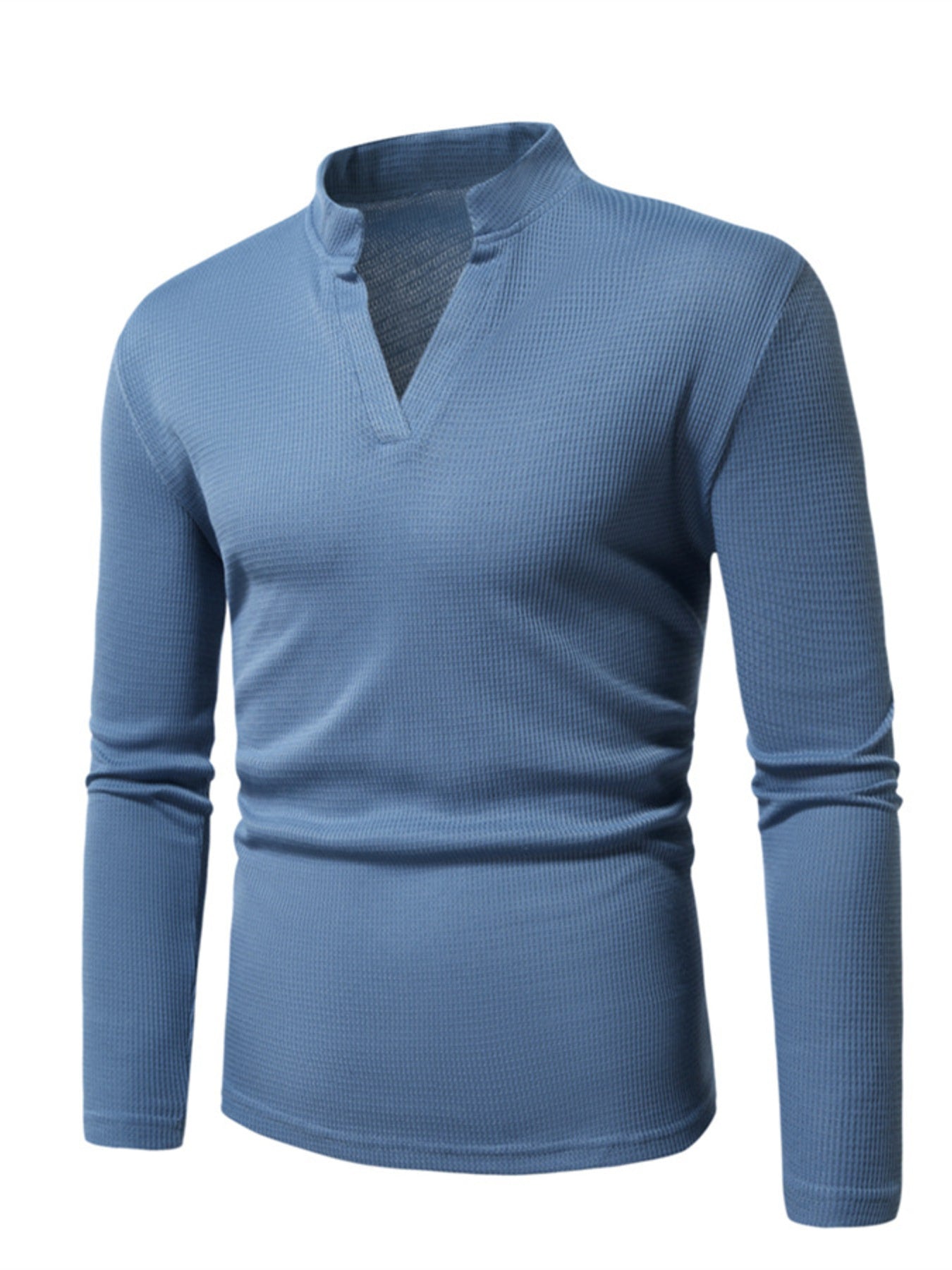 Men's Notched Long Sleeve Top