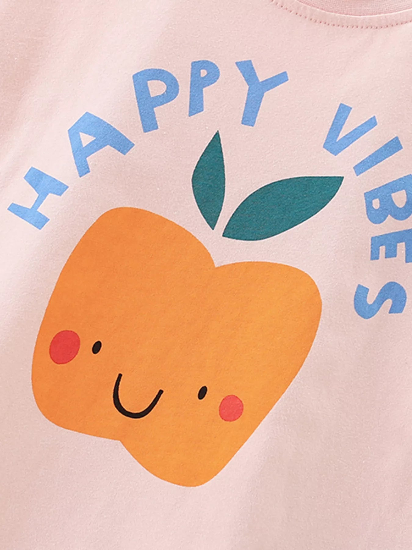 Children's Happy Vibes Graphic Tee & Denim Shorts Set