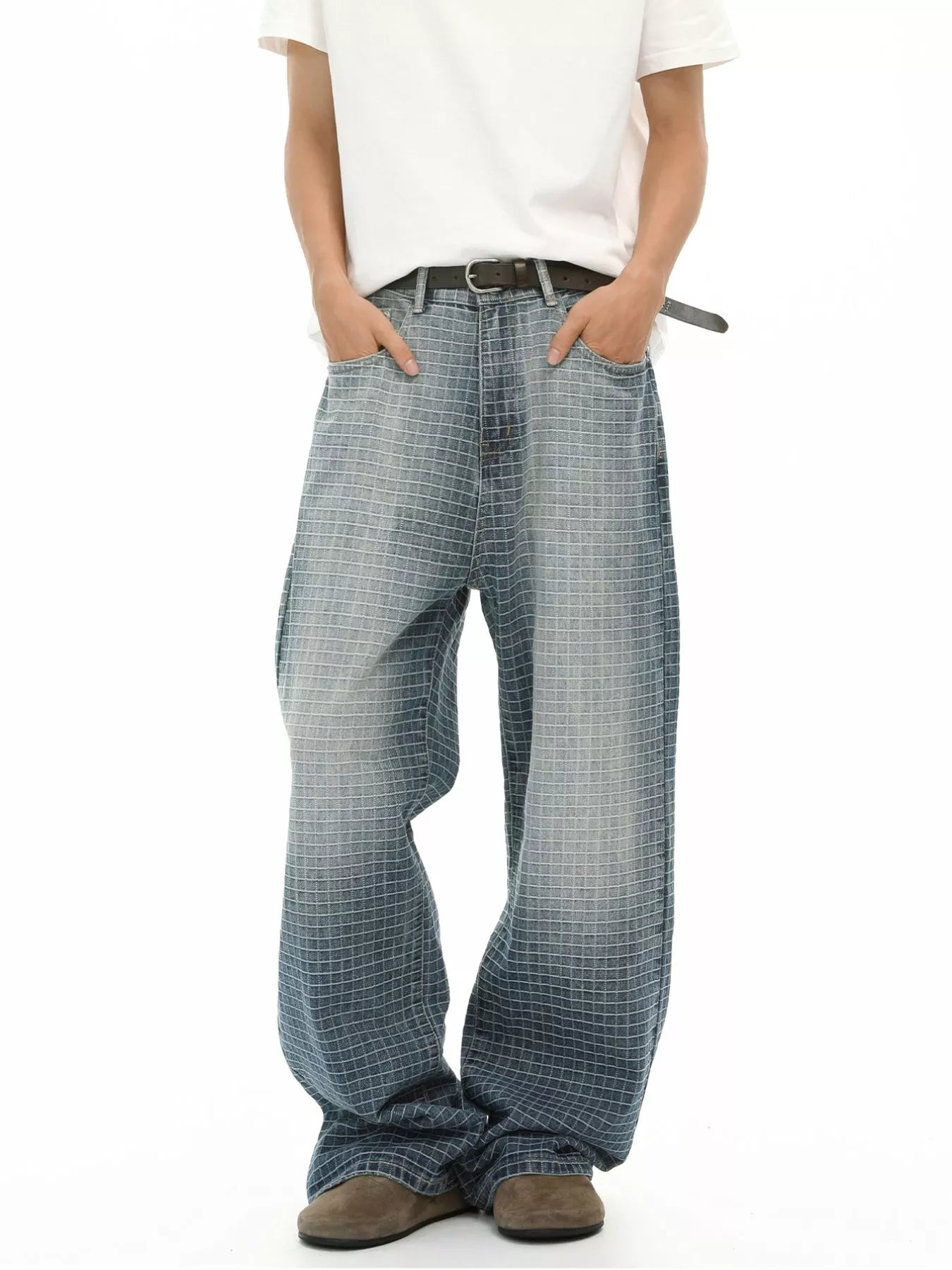 Men's Plaid Relaxed Fit Jeans