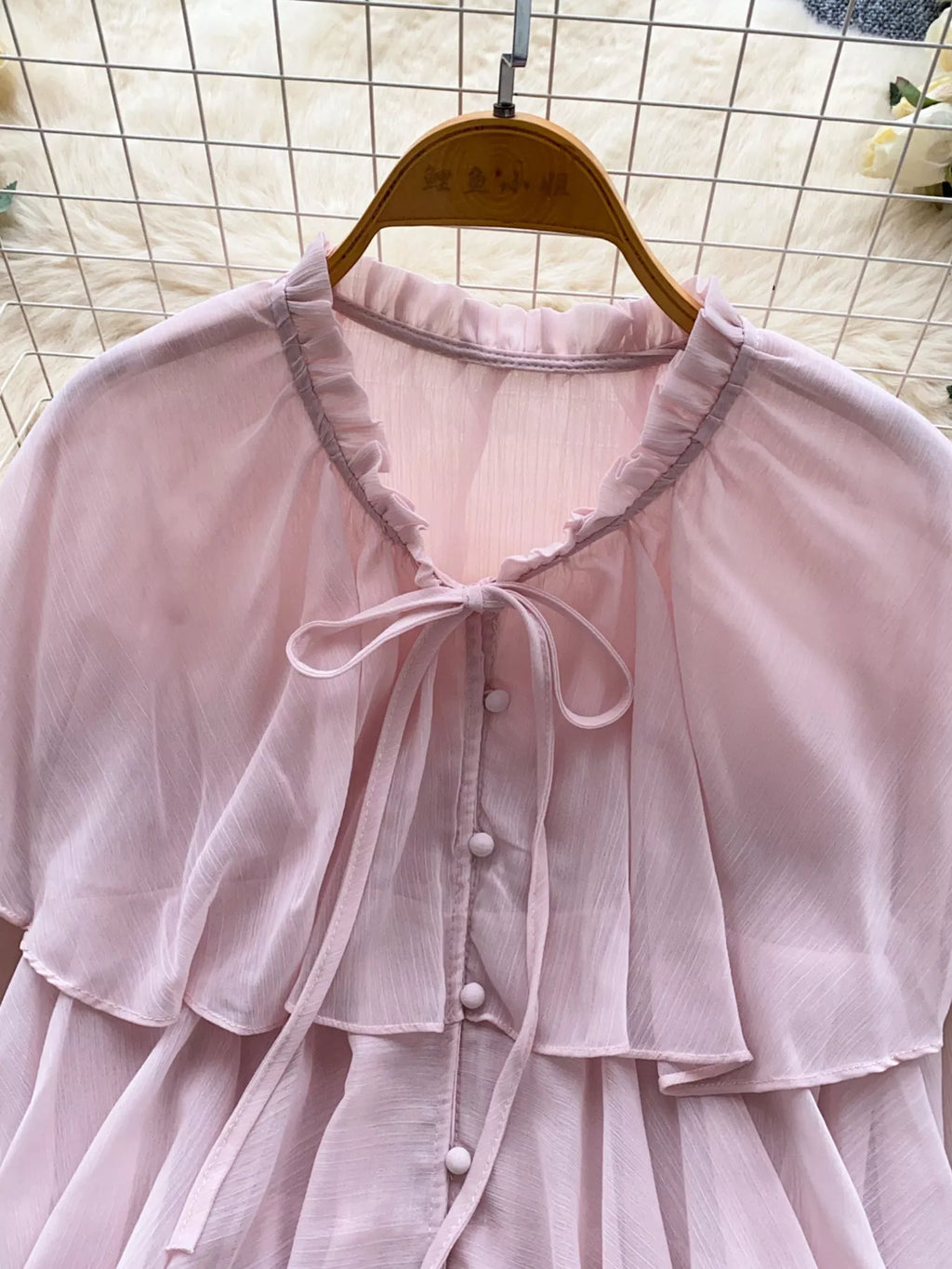 Ruffle Tiered Chiffon Blouse