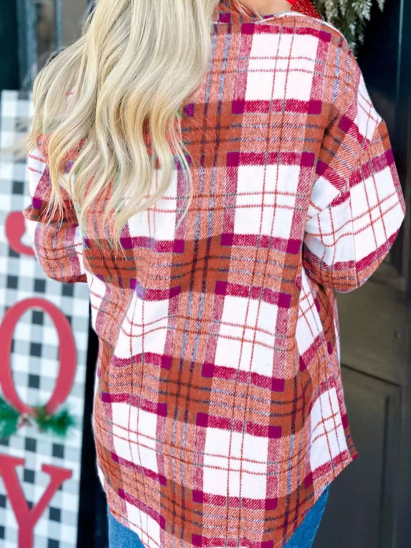 Plaid Button-Down Long Sleeve Shacket