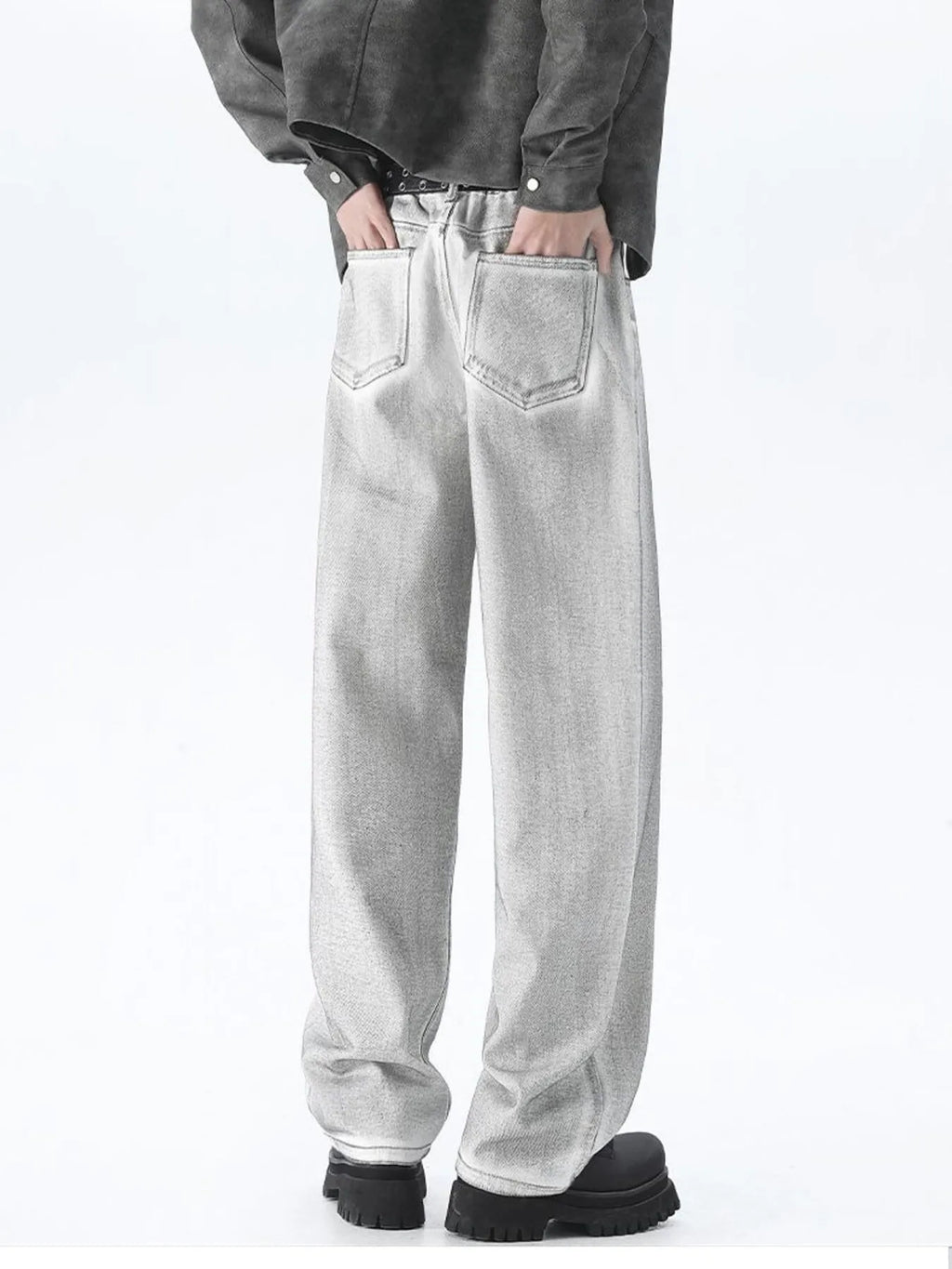 Men's Plus Size Wide Leg High Waisted Jeans
