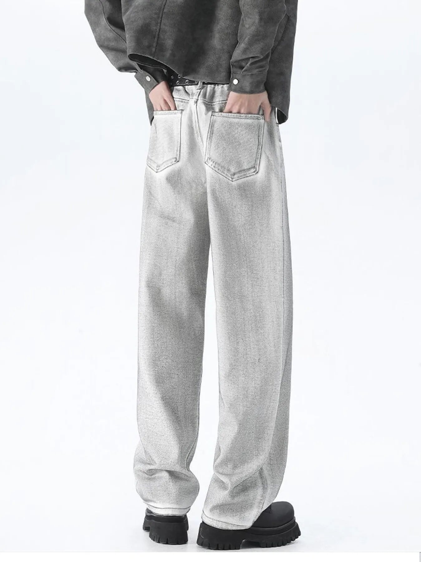 Men's Plus Size Wide Leg High Waisted Jeans