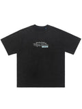 Men's Letter Round Neck Short Sleeve T-Shirt