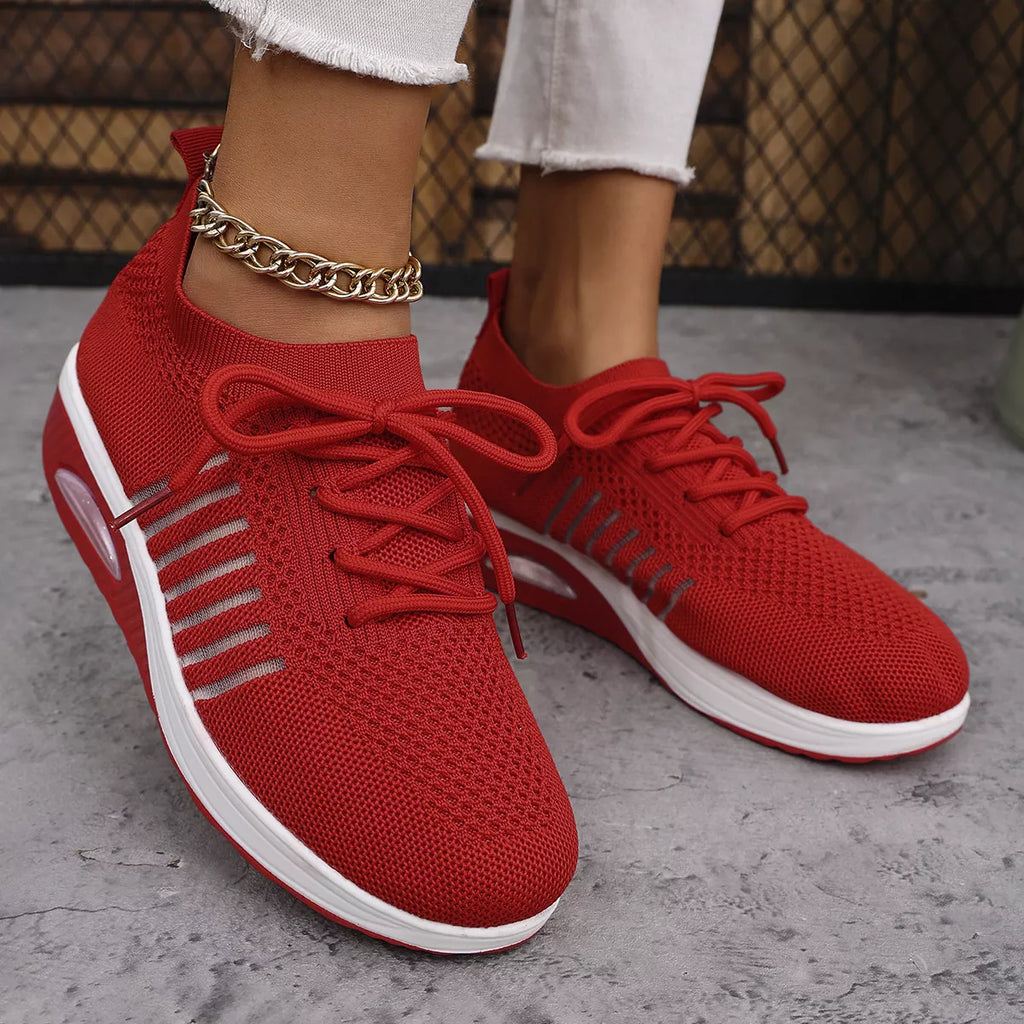 Breathable Mesh Lace Up Sneakers