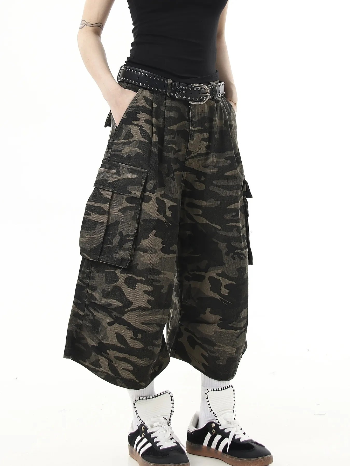 Men's Full Size Camouflage Cargo Denim Shorts Plus Size