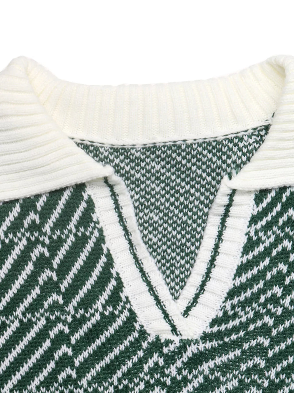Geometric Patterned Collared Sweater