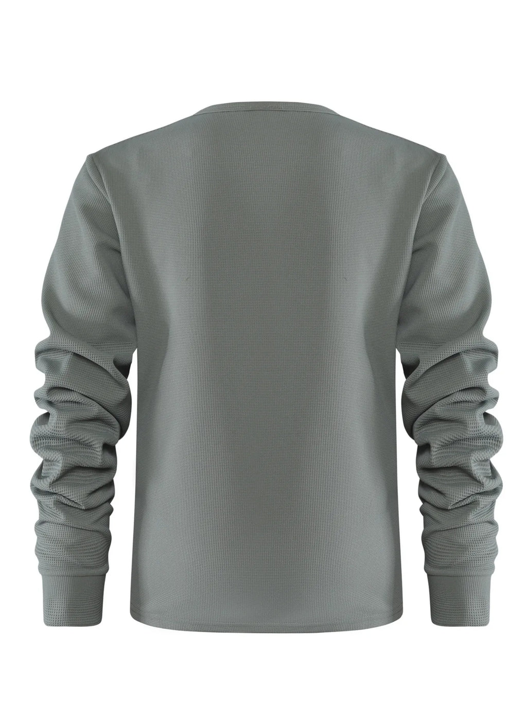 Men's Plus Size Waffle Knit Long Sleeve T-Shirt
