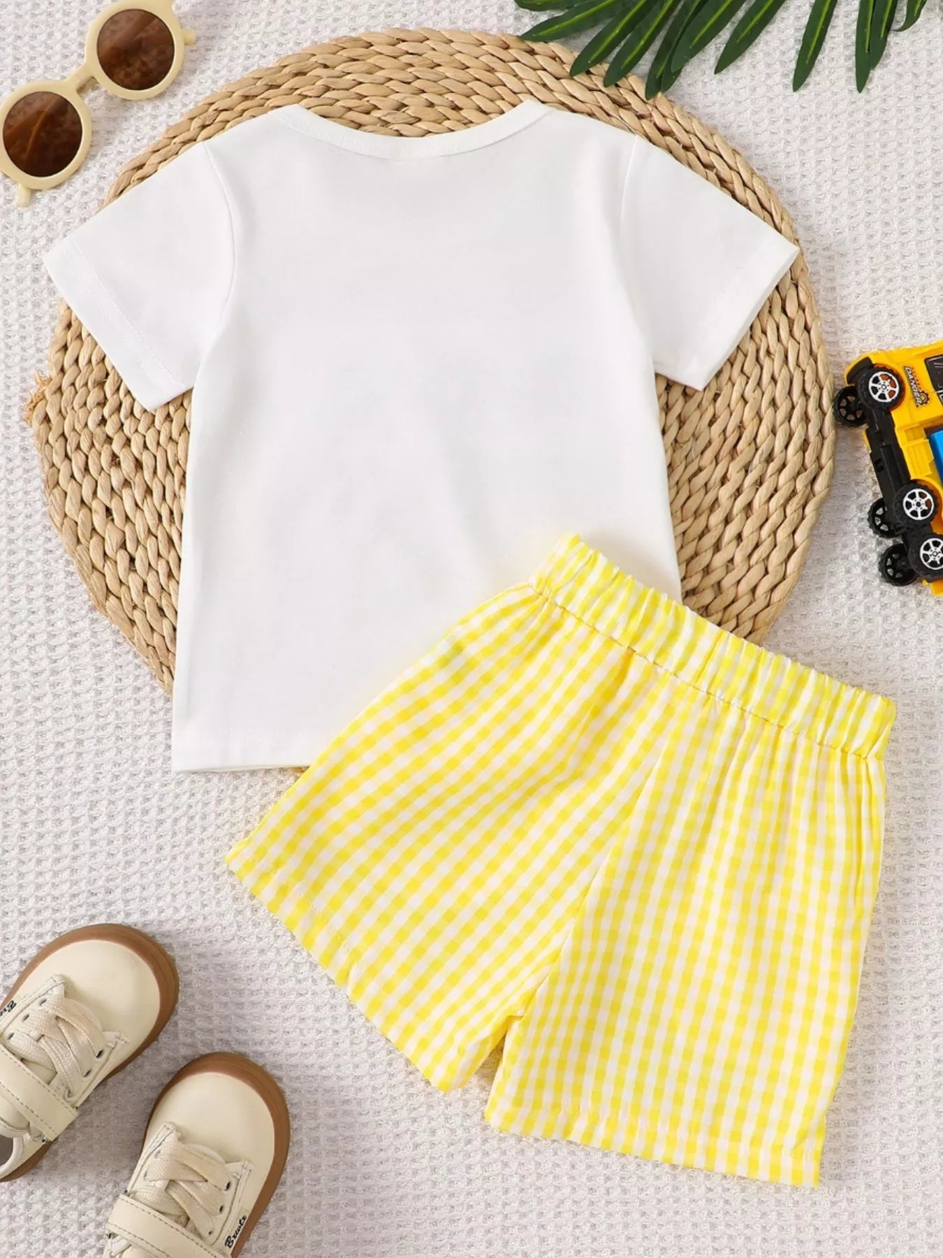 Children's Animal Embroidered Tee and Shorts Set