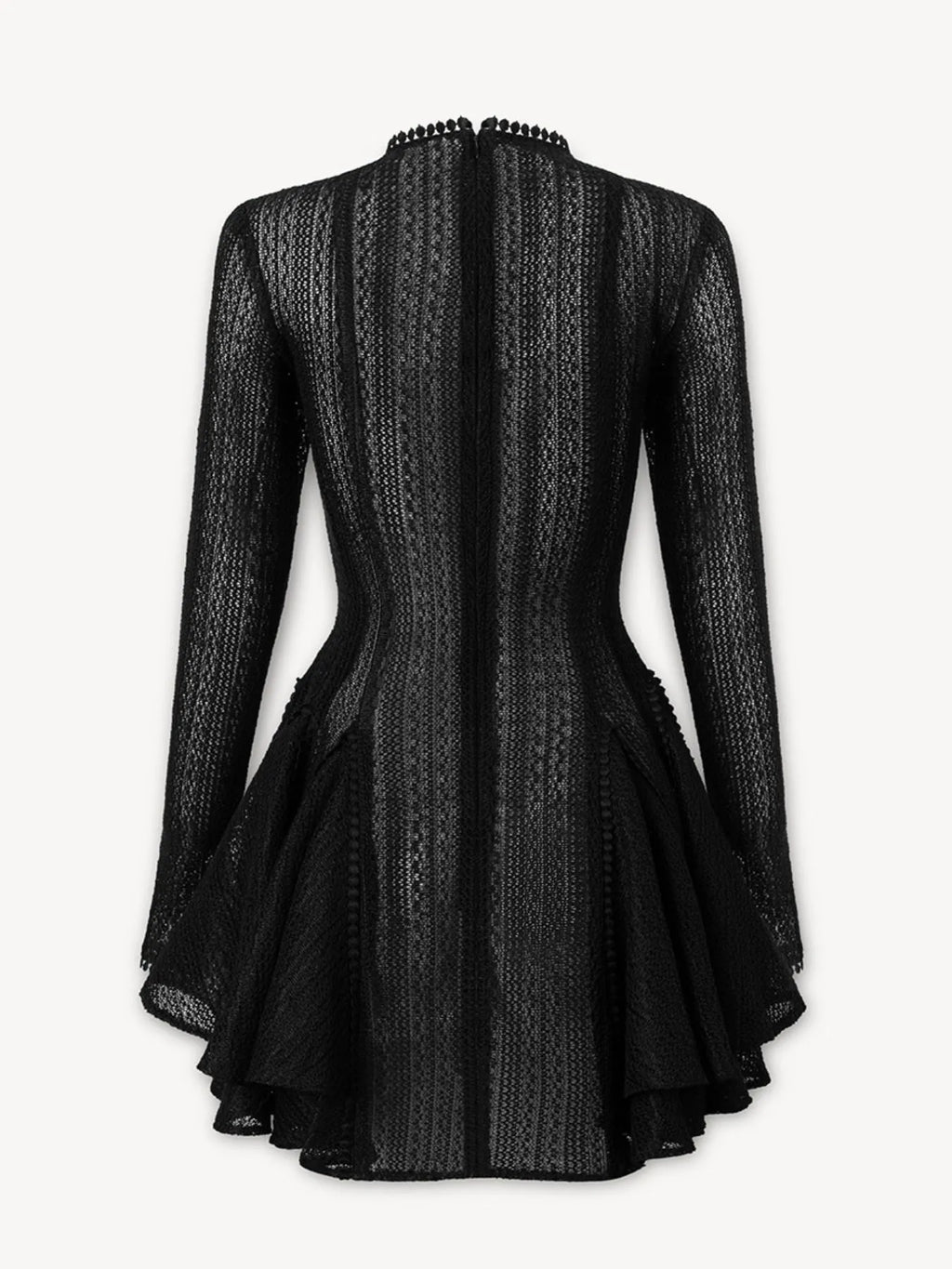 Layered Round Neck Long Sleeve Dress