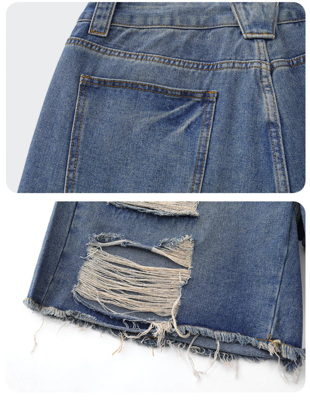 Men's Distressed Denim Shorts
